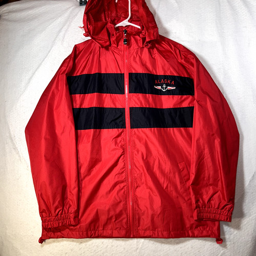 VETEMENTS Giacca antipioggia e vento uomo con cappuccio rimovibile abbigliamento rosso grande 48 pollici petto