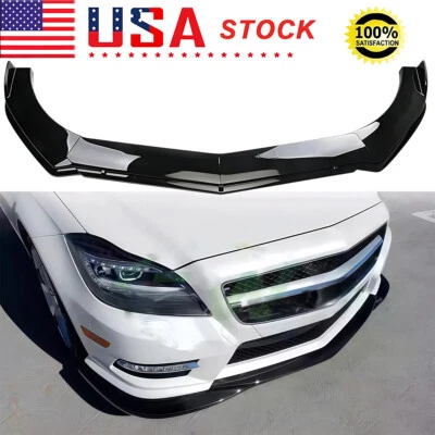 Glossy Front Bumper Lip Spoiler Splitter Kit For Benz CLS550 CLS450 CLS53 AMG - Image 1 of 4