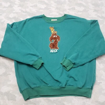 Vintage Dr. Seuss Sweatshirt Mens XL Green Max Pullover Made In USA Long Sleeve - Image 1 of 4