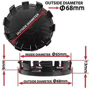 1 x Radmitte Mittelkappe 68 mm - 65 mm kompatibel mit BMW 36136783536 schwarz - Bild 1 von 4
