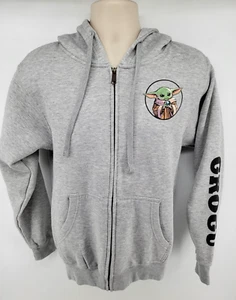 Star Wars Grogu Baby Yoda Hoodie Size S Full Zip Gray - Picture 1 of 9