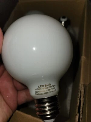 New TCP FG25D60GL1 LED G25 Globe Lamp Medium Base Light Bulb 2700K-1800K Dimming - Image 1 of 2