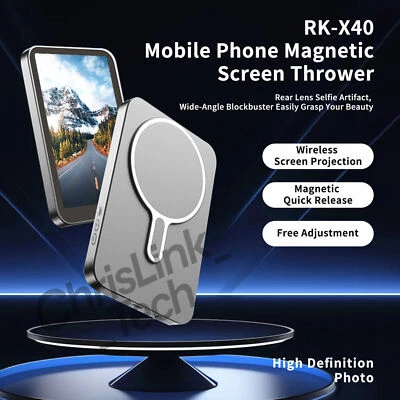 RK-X40 Wireless Magnetic Selfie Monitor Screen iPhone Rear Camera Vlogger Video - Image 1 of 4