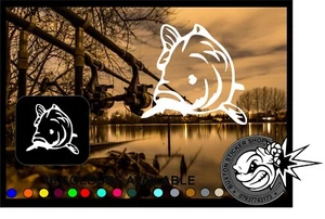 Carp Fishing Car Window bumper laptop sticker Vinyl Decal angling fly - Picture 1 of 2