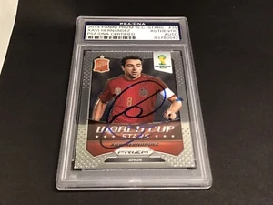 Xavi Hernández firmó la tarjeta de la Copa del Mundo Panini Prizm 2014 #35 Auto. PSA/ADN COA 1D - Imagen 1 de 5
