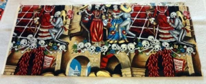 Tela El Comelito The Gathering Alexander Henry 18" x 22" Día de los Muertos - Imagen 1 de 5