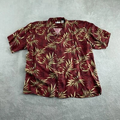 Bachrach Mens XXL Red & Gold Hawaiian Silk Shirt 5538 - Image 1 of 4