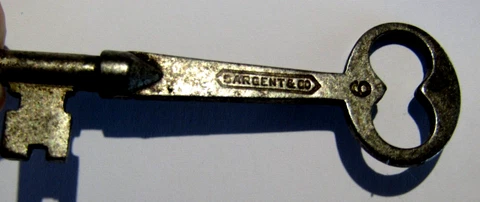 1888 SARGENT 3 INCH SKELETON KEY PAT MAY 15 1888  ESTATE SALE FIND Cover