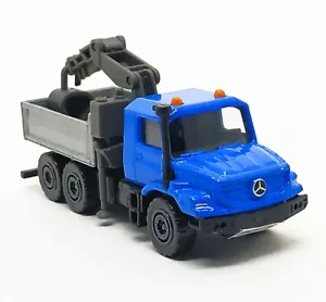 Majorette Mercedes Benz Zetros Crane Truck Dark Blue 1/87 (3 Inches) no Package - Picture 1 of 6