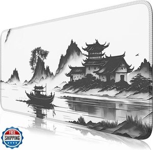 Nasdalgias grand tapis de bureau peinture à l'encre paysage tapis de souris XXL grand jeu M - Photo 1/5