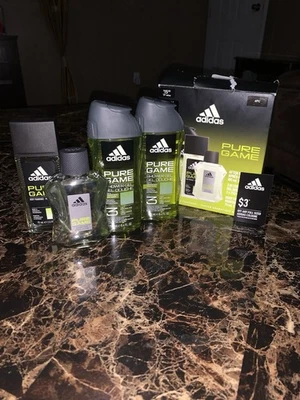 Adidas Feel The Rush Pure Game 4 Piece Set New Fragrance After Shave Body Wash - Image 1 of 4