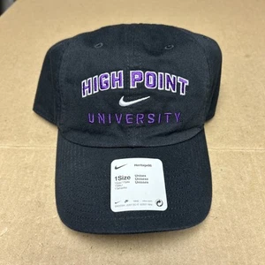 Gorra Nike Dri-Fit Heritage 86 con correa trasera negra/púrpura High Point University - Imagen 1 de 9
