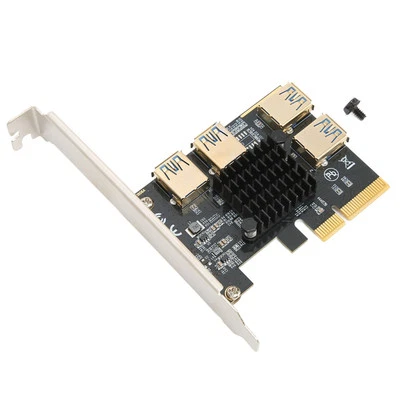 Pci‑E Riser Card Pci‑E X4 1 To 4 Pci Express 16X Slot Adapter Card Usb 3.0 A AUU - Image 1 of 4