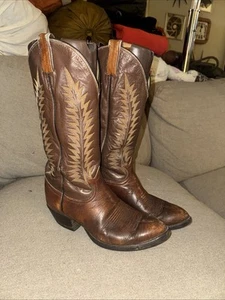 Tony Lama Black Label 6532 Western Cowboy Boots Brown Leather Men's Size 8 1/2 D - Picture 1 of 9