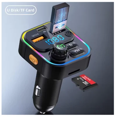 FM Transmitter for Car Bluetooth 5.0 Wireless Radio Adapter Dual USB MP3 - Image 1 of 4