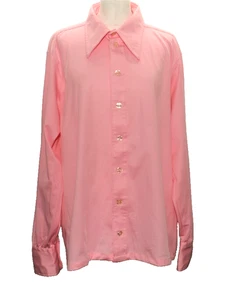 VINTAGE WOMEN'S GIVENCHY FOR CHESA LONG SLEEVES SHIRT SIZE XL 1970'S PINK - Picture 1 of 10