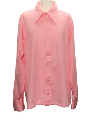 VINTAGE WOMEN'S GIVENCHY FOR CHESA LONG SLEEVES SHIRT SIZE XL 1970'S PINK - Image 1 of 4