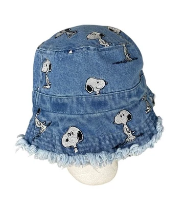 NEW American Eagle x Snoopy Peanuts All Over Denim Bucket Hat Blue - Image 1 of 4