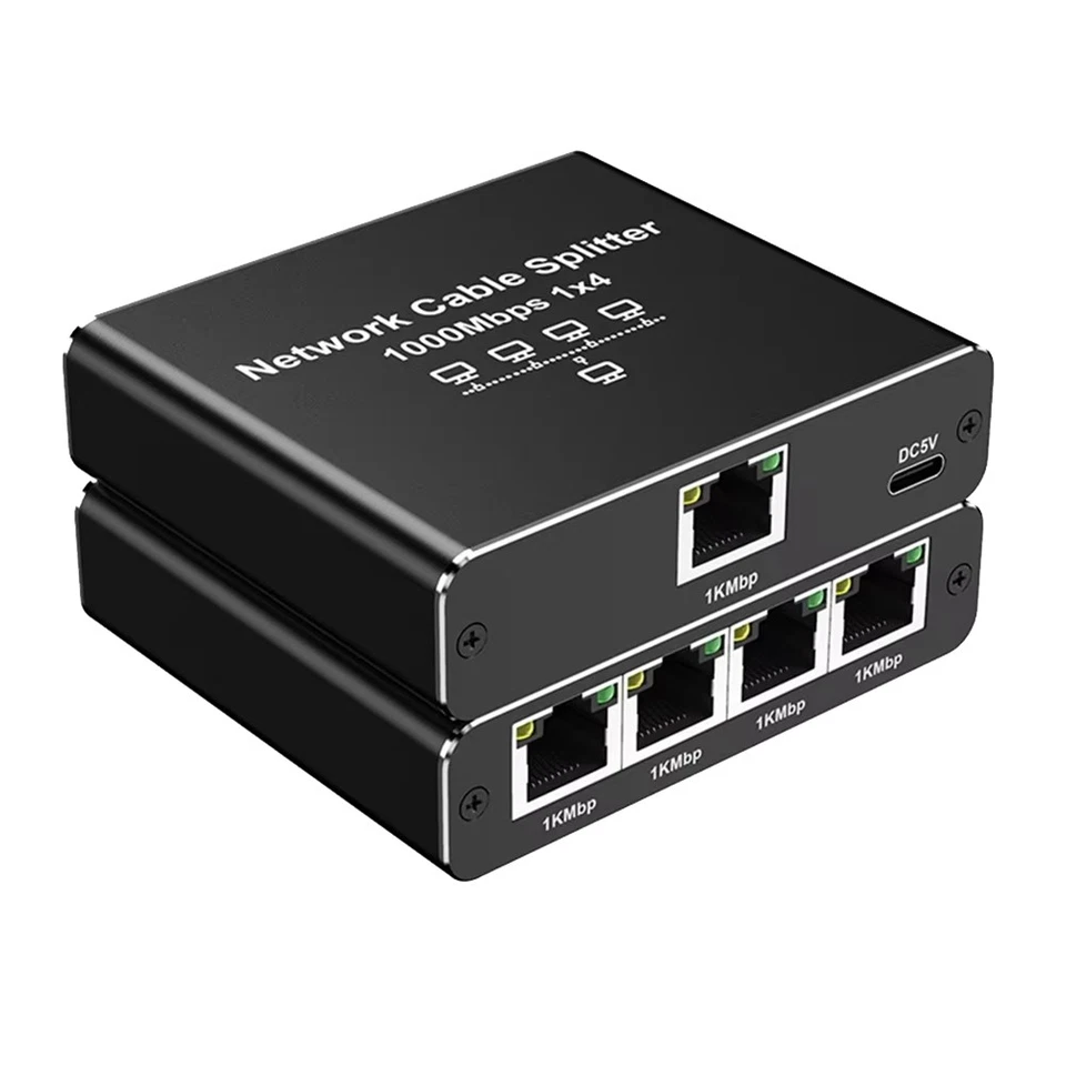 Adattatore Ethernet 1000Mbps LAN Internet Splitter Cat 6 RJ45 Gigabit Switch f8464 - Immagine 1 di 1