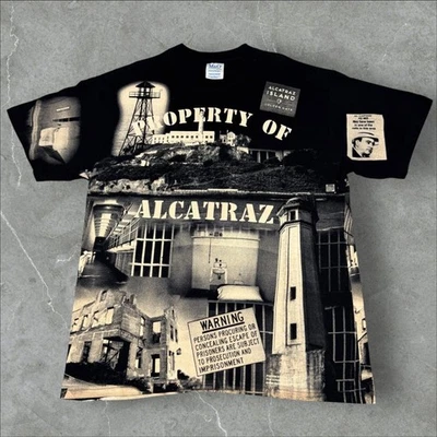VTG 1999 Property of Alcatraz AOP Graphic San Francisco Destination NWOT - Large - Image 1 of 4
