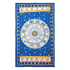 Zodiac Calender Blue Altar Scarf Fashion Cloth Decor Art Poster 140x210CM - Picture 1 of 2