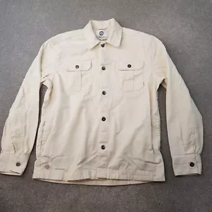 Nordam Mens Jacket Medium White Cream Denim Chore Overshirt Utility Worker Field - Picture 1 of 9