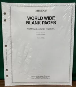 MINKUS BLANK Stamp Collection Album pages MF2BL 5 hole Master Global 20 pages - Picture 1 of 2