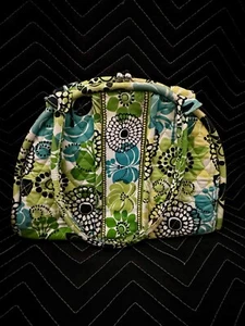 VERA BRADLEY Green Floral Paisley Kiss Lock Handbag Purse/Tote: READ DESCRIPTION - Picture 1 of 13