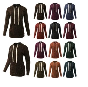 Mineral Wash Relax Fit Langarm Kängurutaschen Hoodie Sweatshirts - Bild 1 von 13