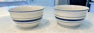 (2) Country Crock Suppe Müslischalen 6" Steinzeug blauer Rand Bauernhaus Cottagecore - Bild 1 von 4