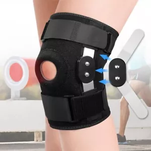 Detachable Aluminum Compression Support Knee Pads Shock Absorption Sports: Black - Picture 1 of 10