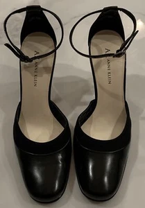 AK ANNE KLEIN Damenschuhe ATEMBERAUBEND! Schwarze Leder-Heels Größe 7M – gebraucht, in einwandfreiem Zustand - Bild 1 von 10