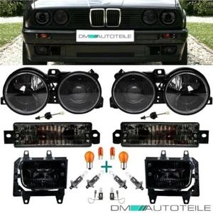 Scheinwerfer Blinker Nebelscheinwerfer SET Schwarz passend für BMW E30 ab 1987 - Bild 1 von 10