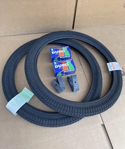 20 x 1.95 Bicycle Tires, Tubes DURO All Black PUNCTURE RESISTANT Street BMX GT - Picture 1 of 5
