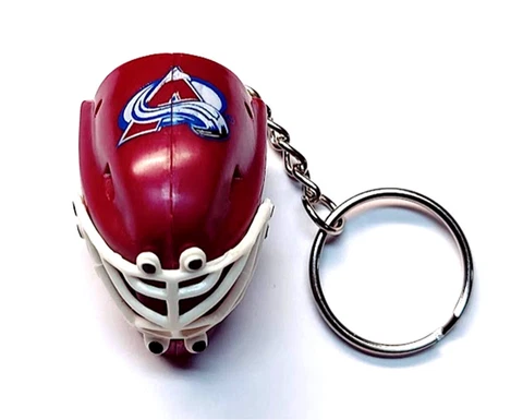 COLORADO AVALANCHE HOCKEY MINI TEAM GOALIE MASK KEYCHAIN 1.5" TALL NHL LICENSED Cover