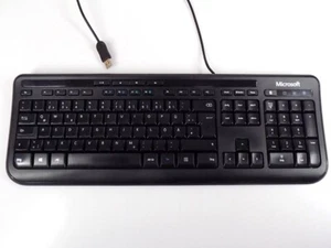 Microsoft Wired 600 USB QWERTZ Tastatur USB Keyboard X880609-005 German Schwarz - Bild 1 von 1