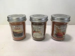 Bath & Body Works Pumpkin Candle 6 Oz Lot Sweet Cinnamon Caramel Latter Cupcake - Picture 1 of 9