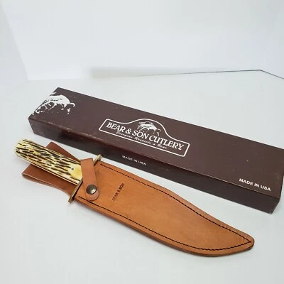 Cuchillo de hoja fija Bear & Son Damasco Bowie 502D Foto 1 de 4