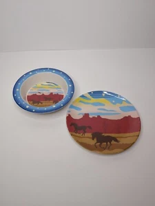 Rare Pendleton Woolen Mills Melamine Children's Plate And Bowl Set - Picture 1 of 6