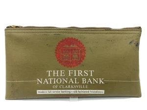 First National Bank of Clarksville, Tennessee con cremallera OD bolsa de depósito verde banco - Imagen 1 de 6