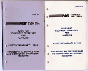 FOUR DIFFERENT NORFOLK SOUTHERN RULES FOR EQUIPMENT OPERATION AND HANDLING NS-1 - Picture 1 of 5