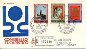 1973 FDC VENECIA N. 123/V VATICANO CONGRESO EUCARÍSTICO RECOMENDADA MF60978 - Imagen 1 de 1