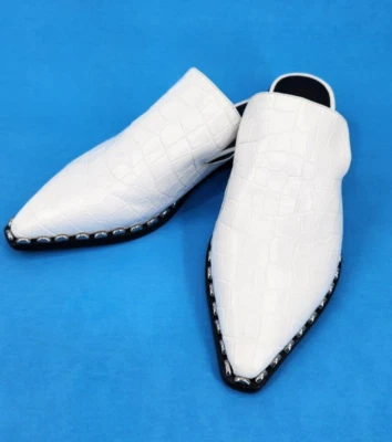 Mulas de cocodrilo blanco Sigerson Morrison Elana Stud 38/7,5 ¡SOLO REDUCIDAS!! Foto 1 de 4