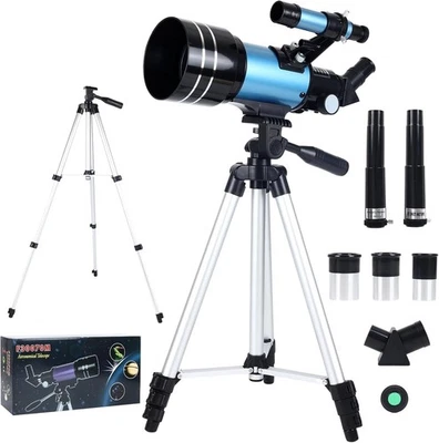 70mm Astronomy Refractor Telescope for Kids & Adults with Tripod - Blue - Image 1 of 4