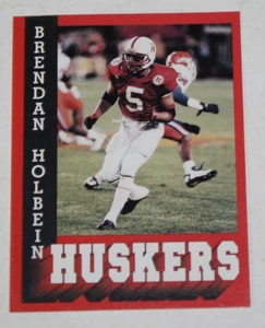 Tarjeta de policía de fútbol americano de Nebraska 1996 Brendan Holbein Nebraska Cornhuskers - Imagen 1 de 2