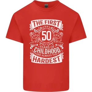 First 50 Years Of Infancia Divertido 50th Cumpleaños Hombre Luz Camiseta Algodón - Imagen 1 de 19