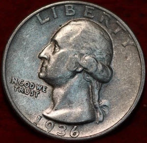 1936-D Denver Mint Silver Washington Quarter - Picture 1 of 2