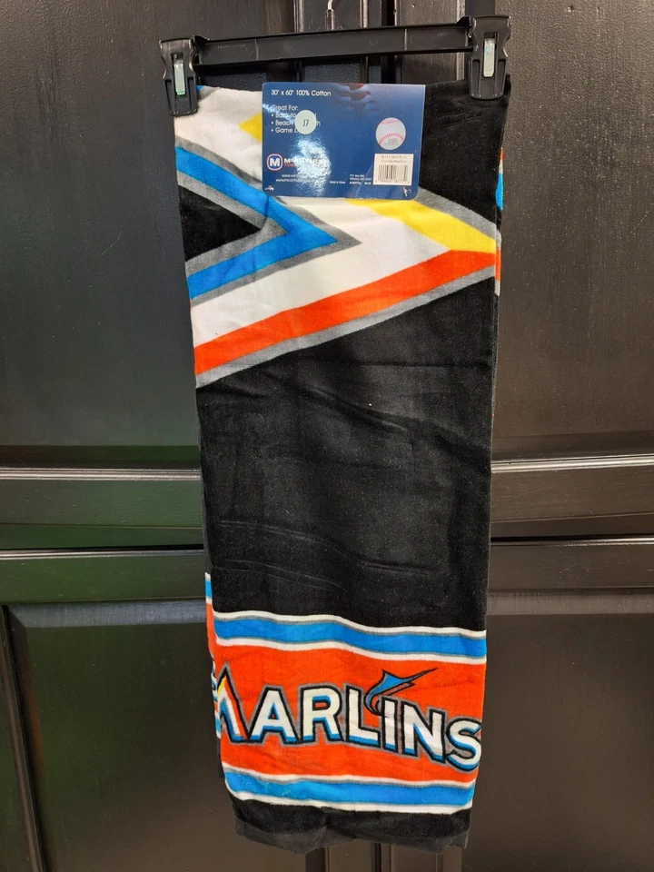 Miami Marlins MLB Beach Towel 30x60 NWT - Image 1 of 4