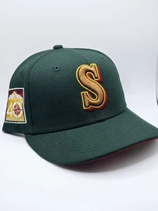 NEW ERA SEATTLE MARINERS 40TH ANNIVERSARY FITTED HAT SUPER SONICS 7 1/8 RED UV - Picture 1 of 7
