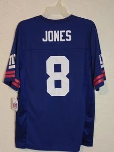 NFL New York Giants DANIEL JONES #8 Jersey Size L Team Apparel ROYAL BLUE NWT - Picture 1 of 2